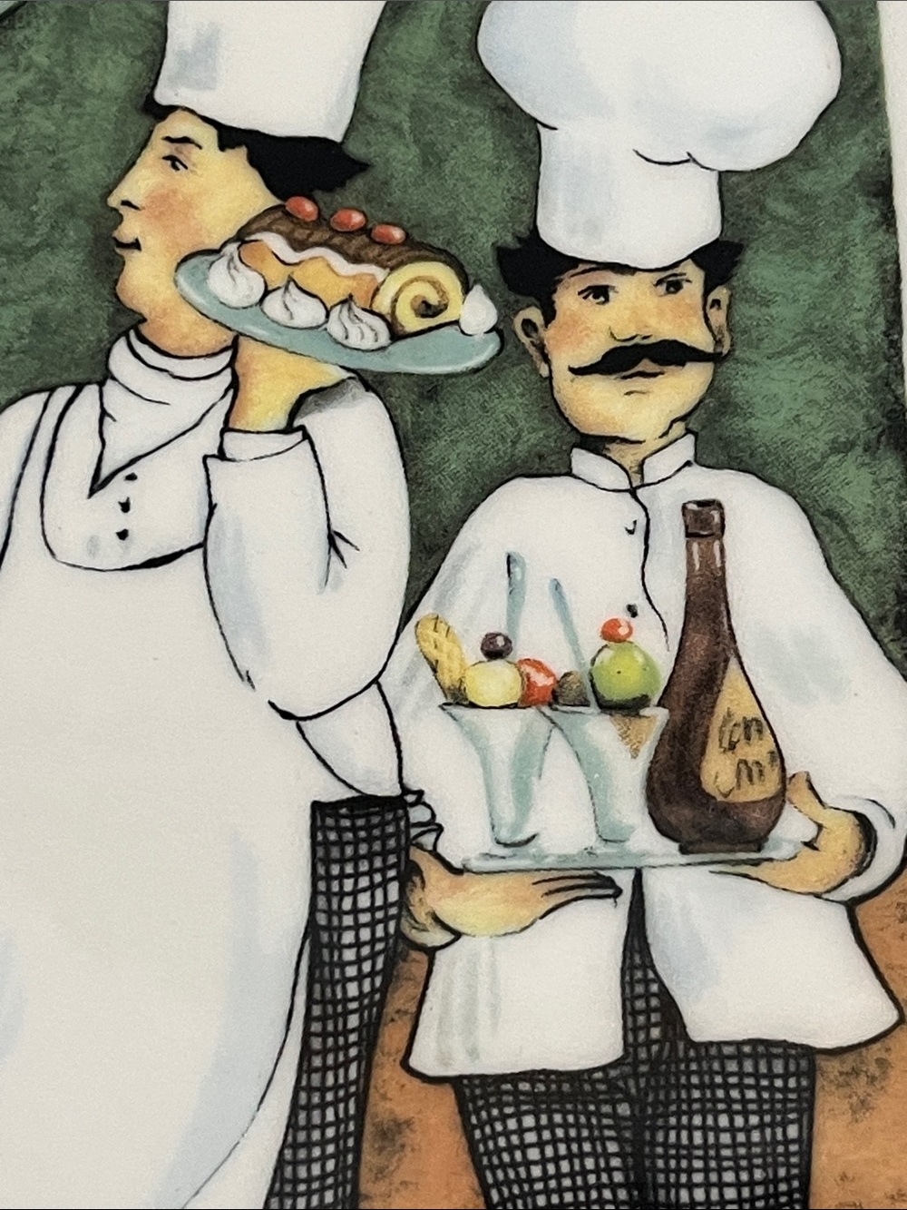 Pietro Brunelli VTG 4 Chefs Holding Desserts 10 in Platter Made in Italy - Picture 5 of 7